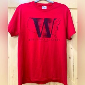 ❤️🥰Port and Company World View Shortsleeved Red Tee Shirt